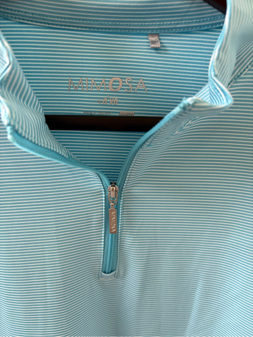 Mimosa Women’s Aqua Long-Sleeve Quarter-Zip Pullover - Picture 2 of 4